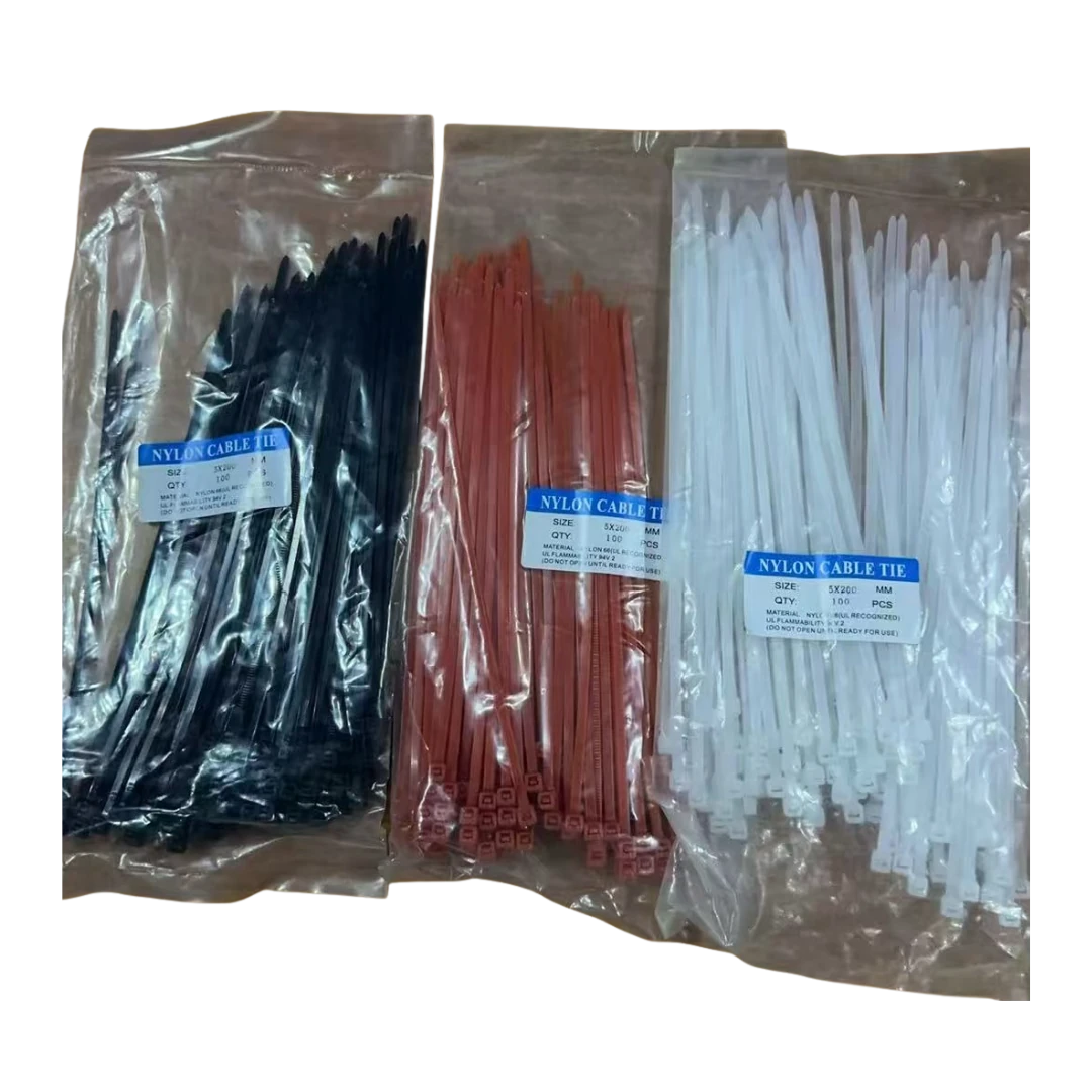 BRIDA PLASTICA 5*200-BOLSA 100 PCS-ROJA